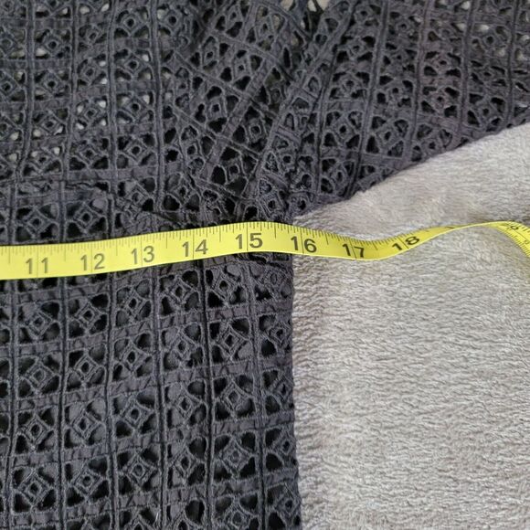 ASOS Womens Black Lace Drop Waist Long Sleeve Lined Shift Dress Size 2 - Picture 9 of 10